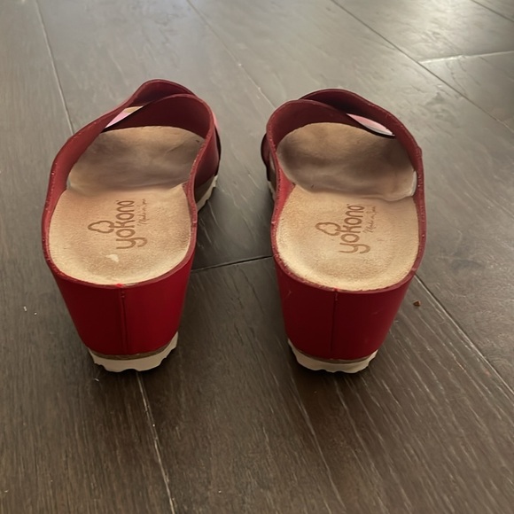 Yokono red leather upper sandals size 8 - Picture 5 of 7